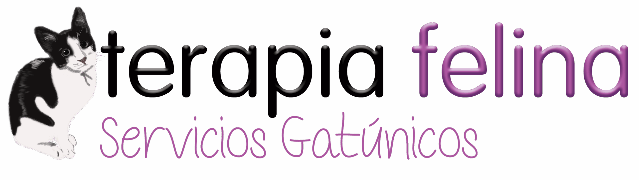 Logotipo horizontal de Terapia felina - Servicios gatúnicos